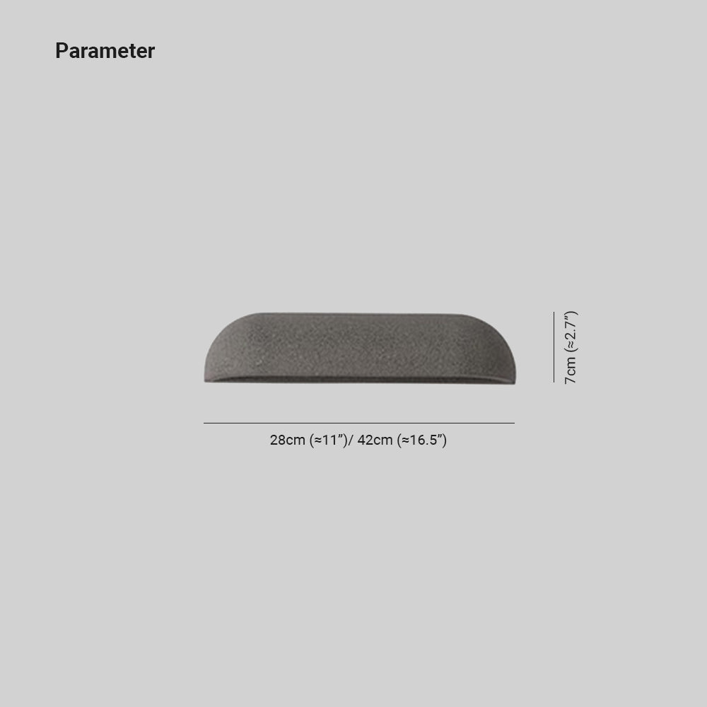 Ray Modern Minimalist Semi-elliptical Metal/Stone Outdoor Wall Lamp, Black/White - Lamp Copper