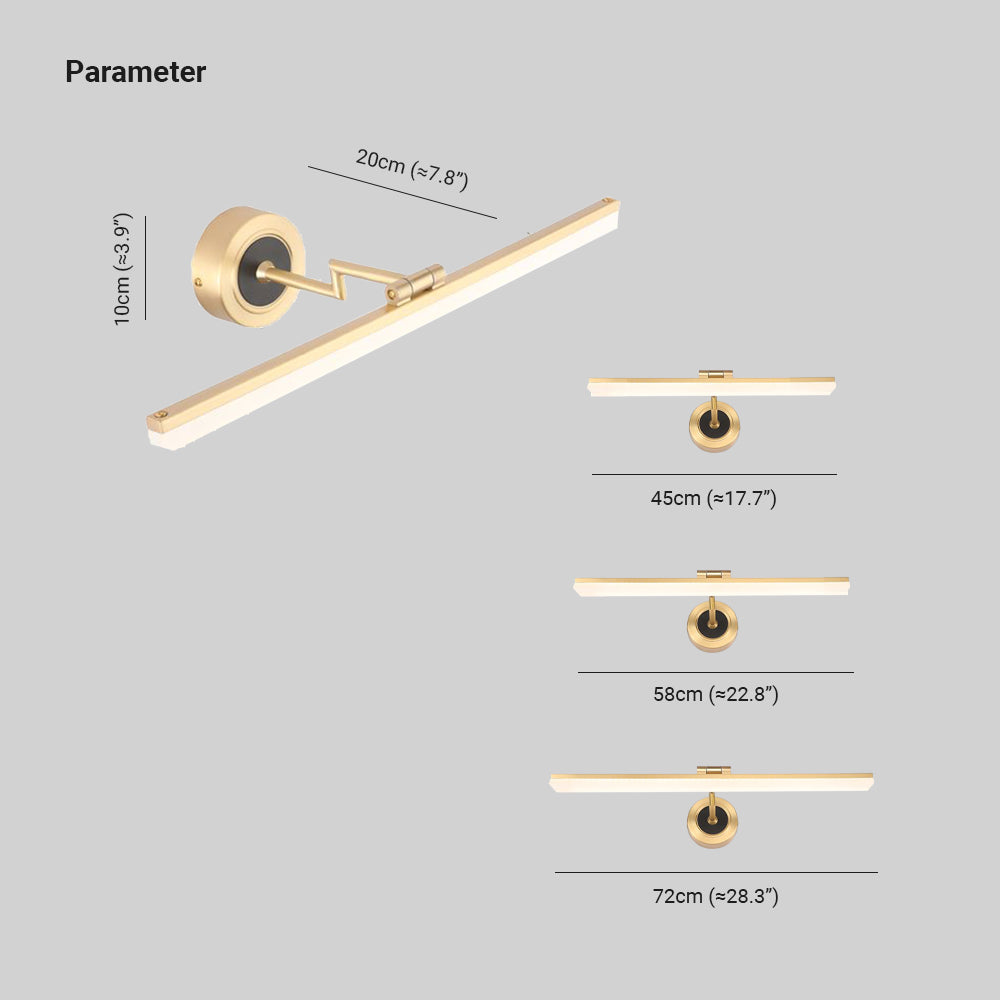 Arisha Vintage Linear Metal/Acrylic Wall Lamp, Black/Gold - Lamp Copper