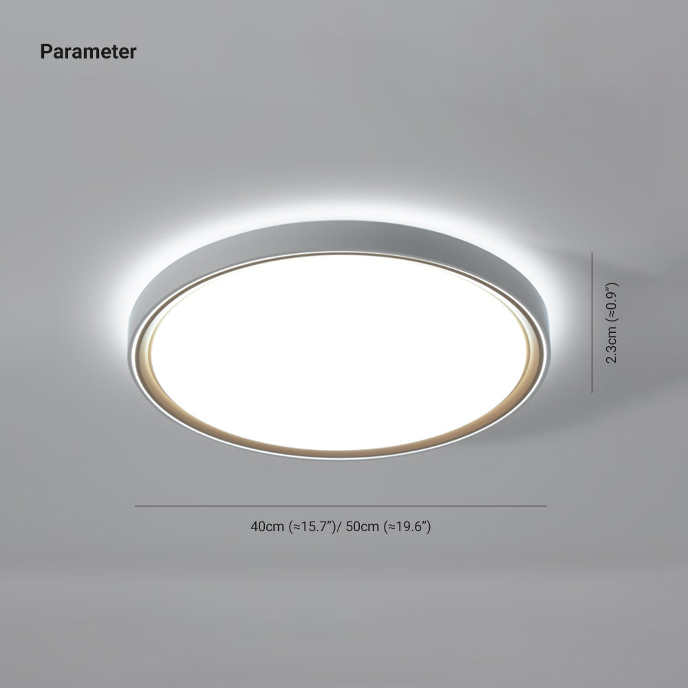 Arisha Minimalist Round/Square Metal/Acrylic Flush Mount Ceiling Light, Gold - Lamp Copper
