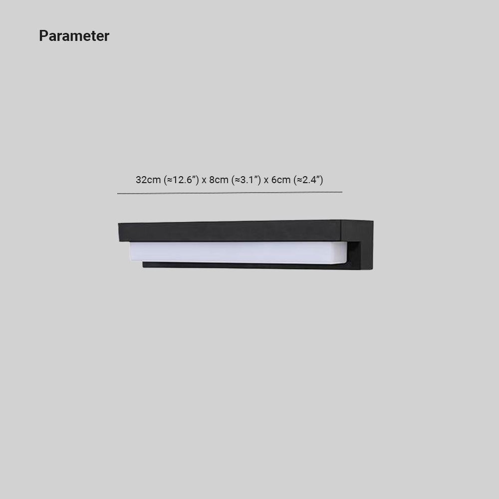 Ray Minimalist Solar Linear Acrylic Outdoor Wall Lamp, Black - Lamp Copper