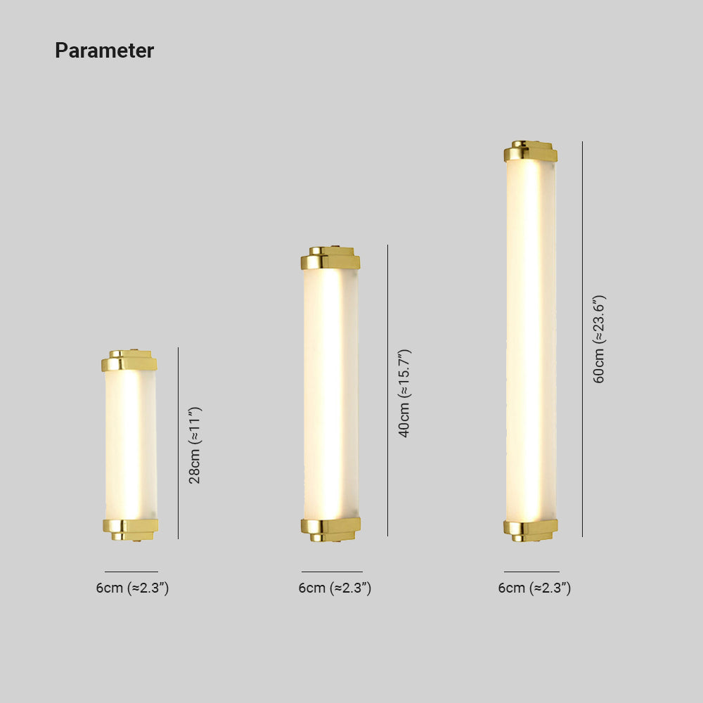 Ray Minimalist Cylindrical Metal Outdoor Wall Lamp, Black/Gold/Silver - Lamp Copper