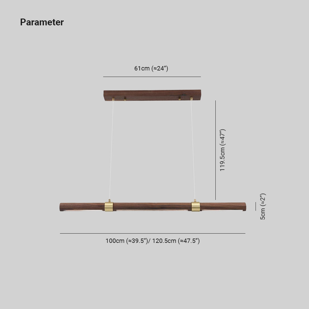 Muto Modern Minimalist Pendant Light, Metal Water Transfer Wood - Lamp Copper