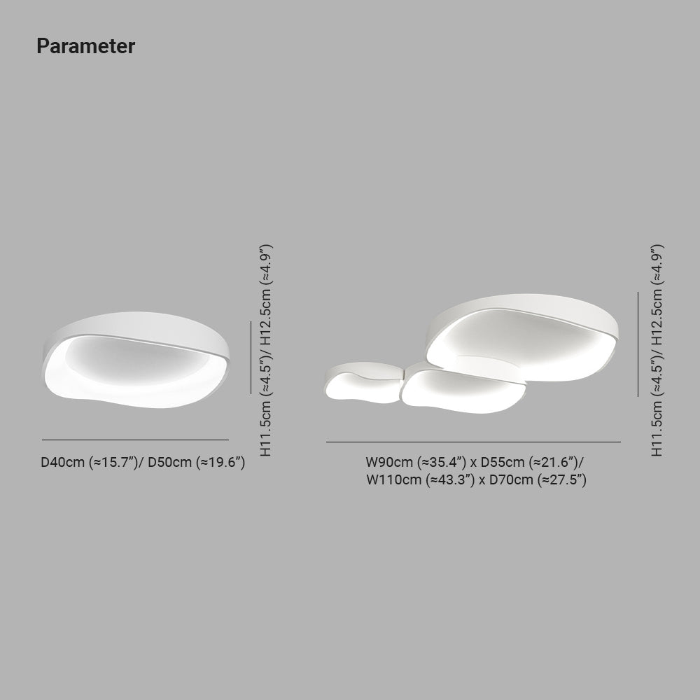 Arisha Modern Wave Flush Mount Ceiling Light - Lamp Copper