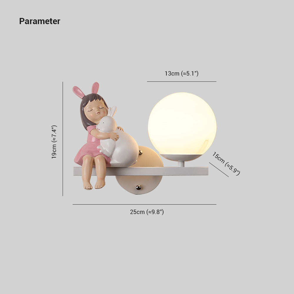 Aria Modern Metal/Glass Wall lamp, White & Pink - Lamp Copper