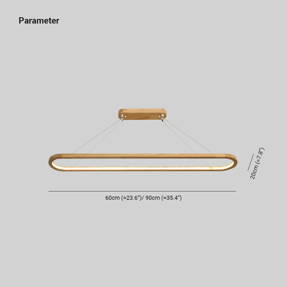 Veon Contemporary Oval Wooden Pendant Light - Lamp Copper