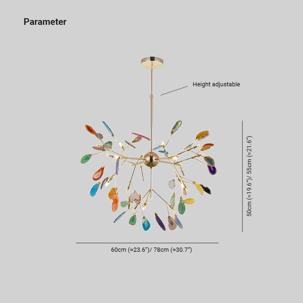 Arisha Flower Branch Semi-flush Mount Ceiling Light, 4 Colour - Lamp Copper