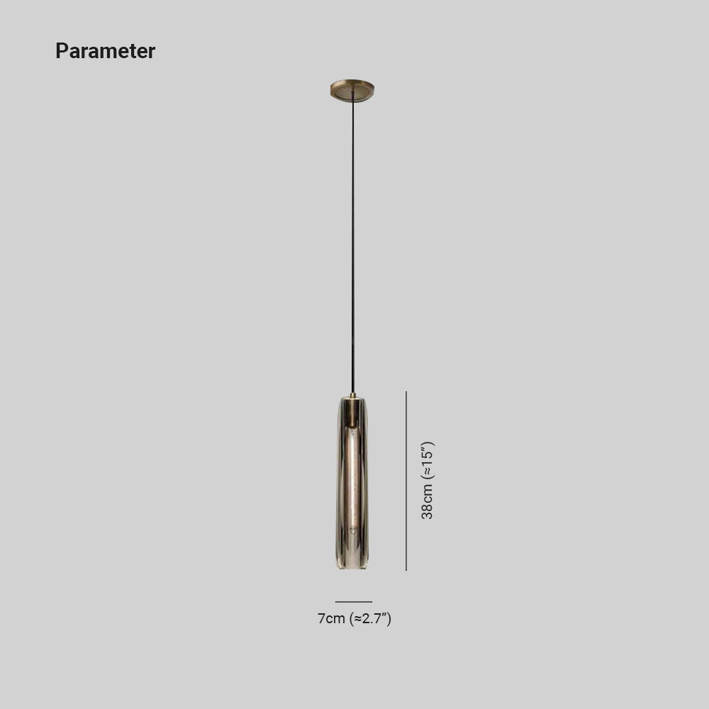 June Brass Designer Glass Pendant Lamp Smoky - Lamp Copper