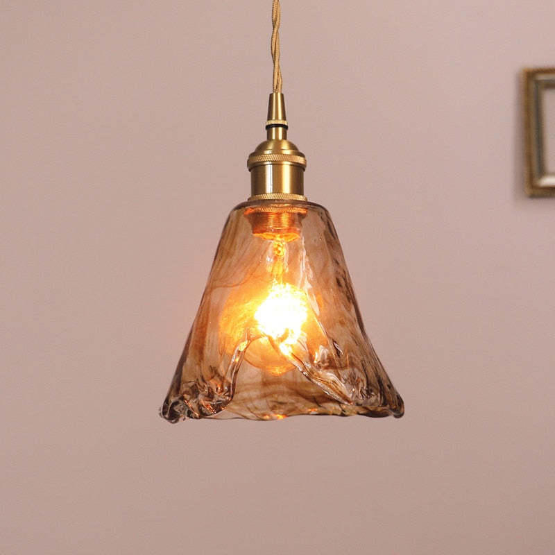 Zina Pendant Light Glass&Brass - Lamp Copper