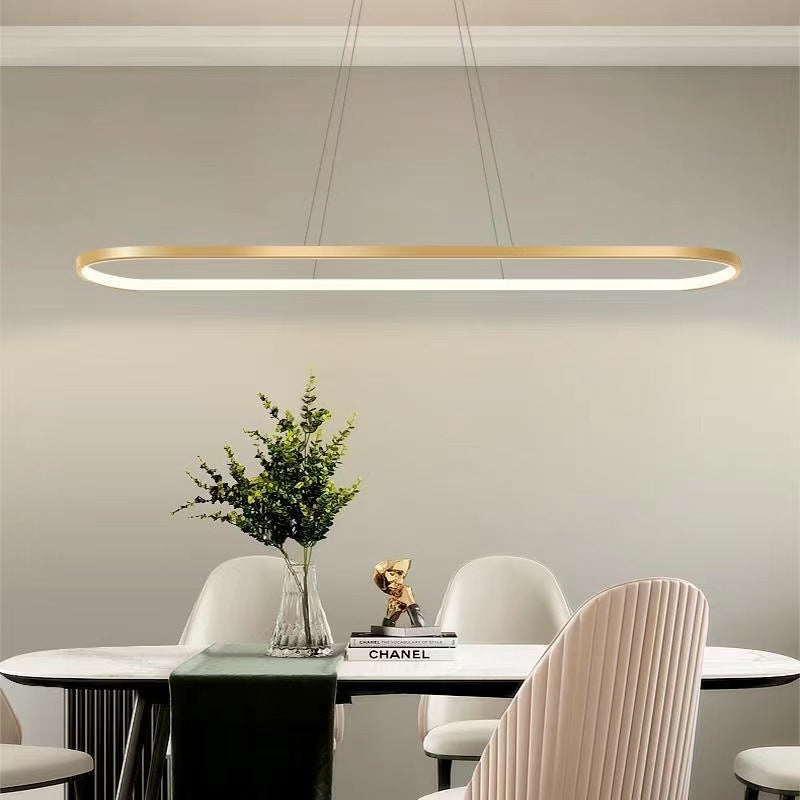 Junel Minimalist Oval Interior Hanging Pendant Light - Lamp Copper