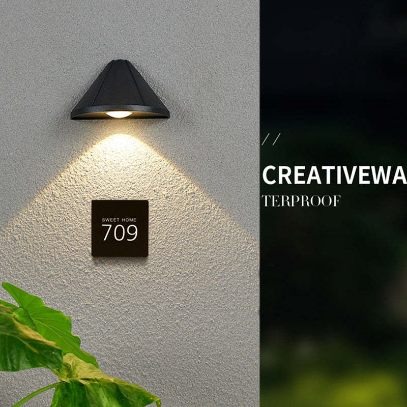Ray Modern Cone Metal Outdoor Wall Lamp, Black - Lamp Copper