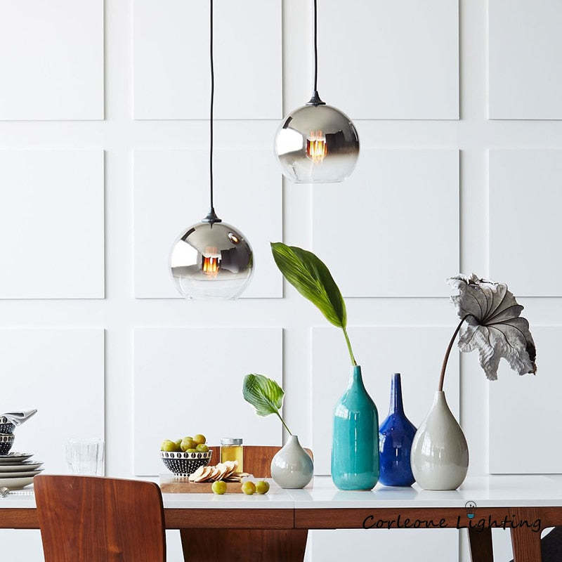 Brina Frosted Balloon Pendant Light Gradient - Lamp Copper
