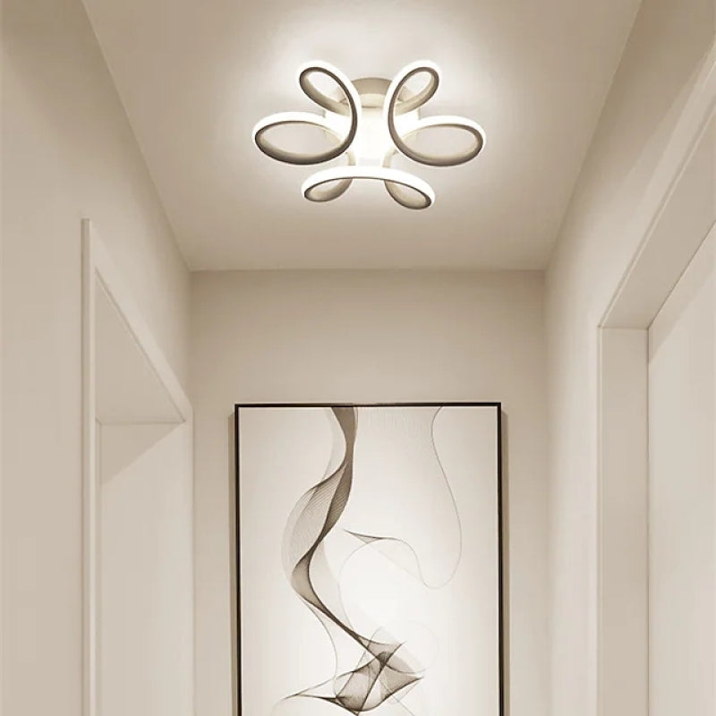 Fael Modern Flower Shape Metal Ceiling Light, Black/White, Hallway - Lamp Copper