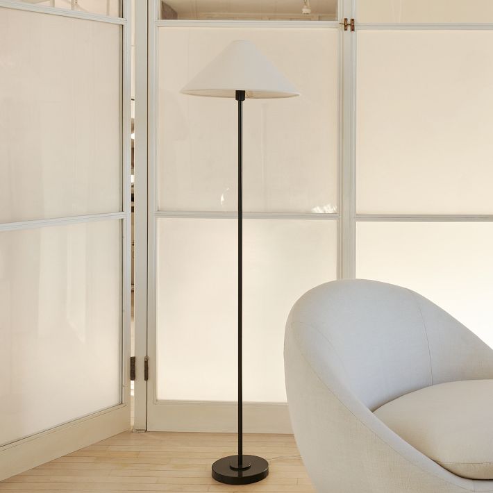 Vector Metal Linen Shade Floor Lamp