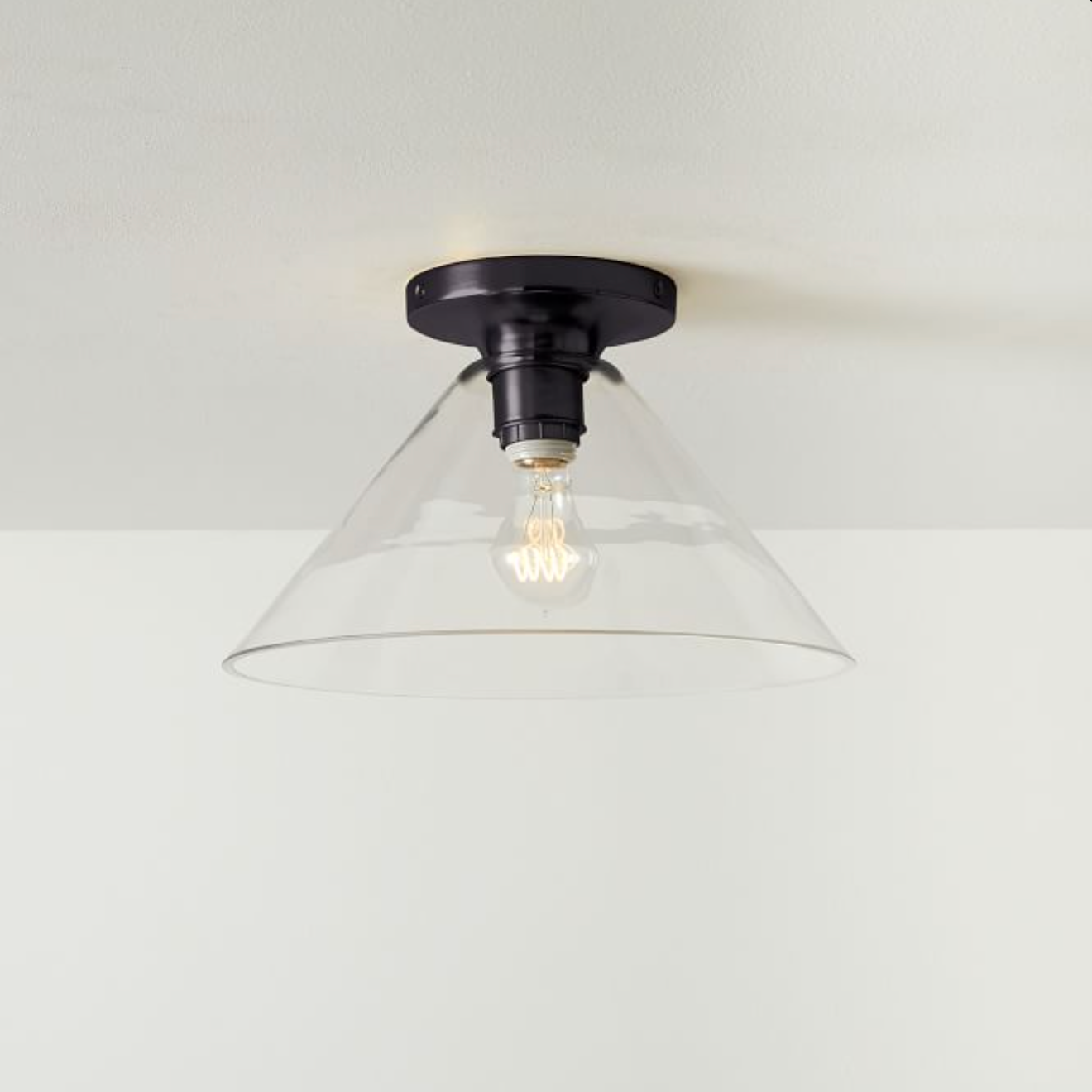 Cone Flush Mount Glass Ceiling Light Modern
