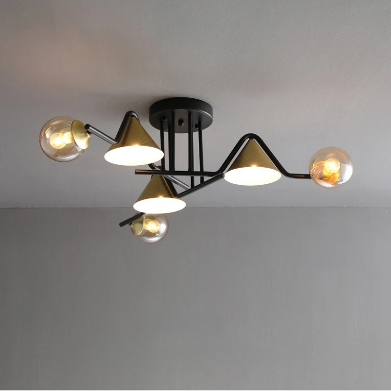Arisha Design LED Flush Mount Ceiling Light Bedroom/Living Room - Lamp Copper