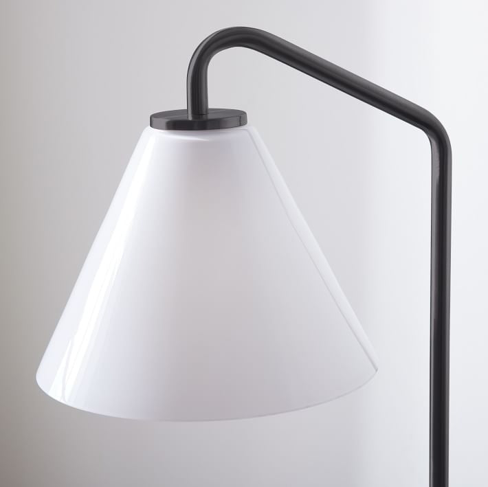 Cone Table Lamp Modern Milk Glass Desk