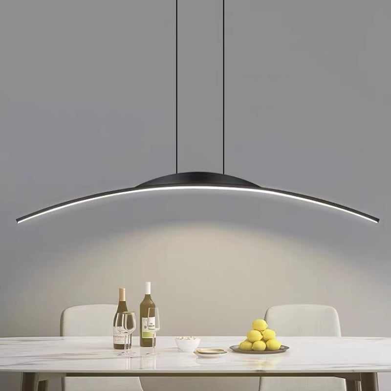 Floa Minimalist Linear Metal Remote Control Pendant Light - Lamp Copper
