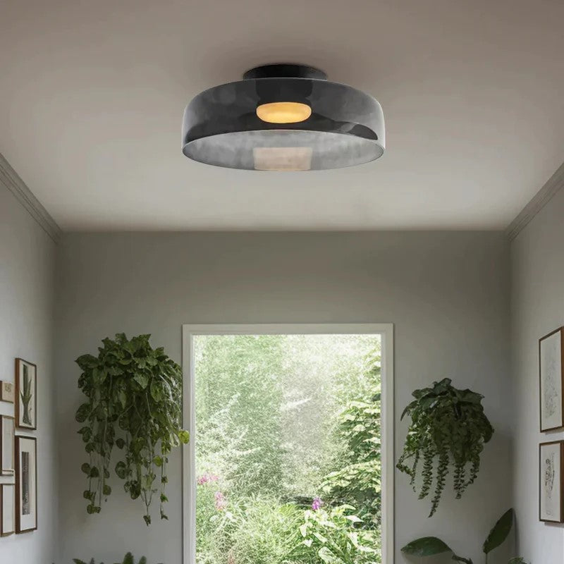Aria Modern Simple Creative Glass Flush Mount Ceiling Light - Lamp Copper