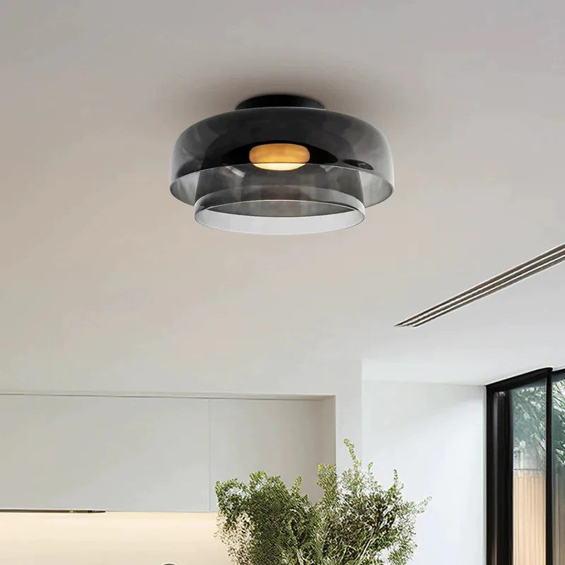 Aria Modern Simple Creative Glass Flush Mount Ceiling Light - Lamp Copper