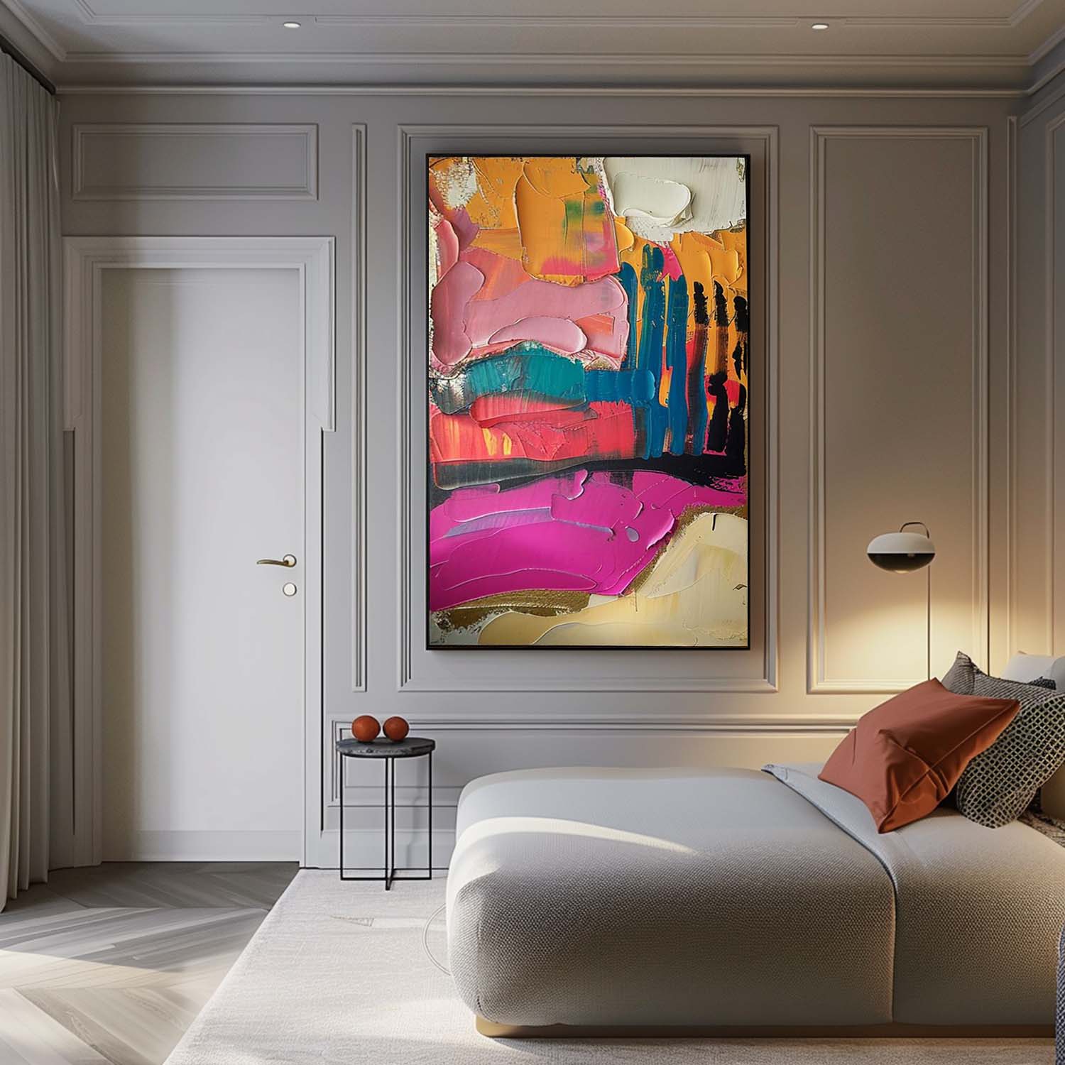 Iris Colorful Painting - Lamp Copper