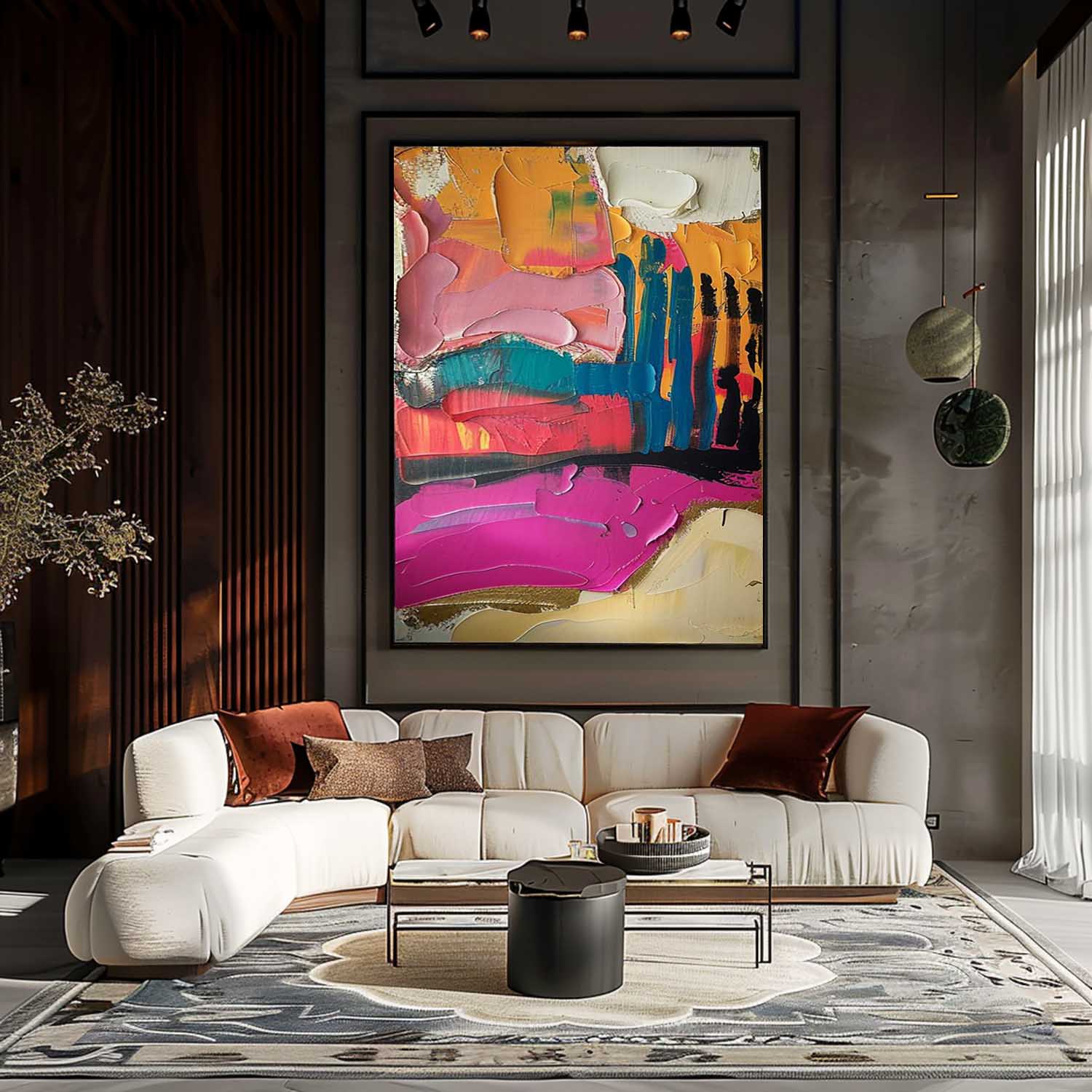 Iris Colorful Painting - Lamp Copper
