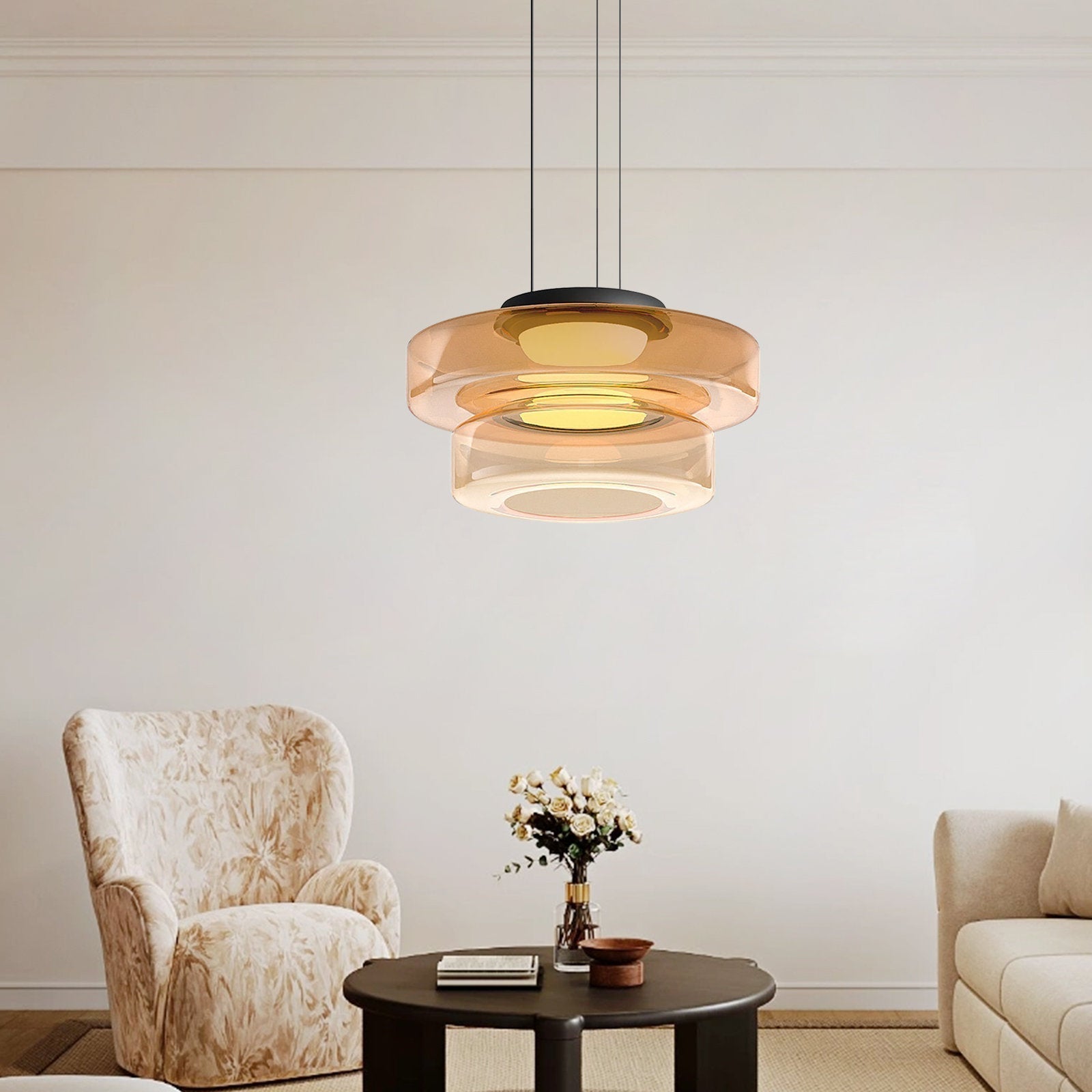 Jojo Glass Pendant Light Multi-tiered Structure - Lamp Copper