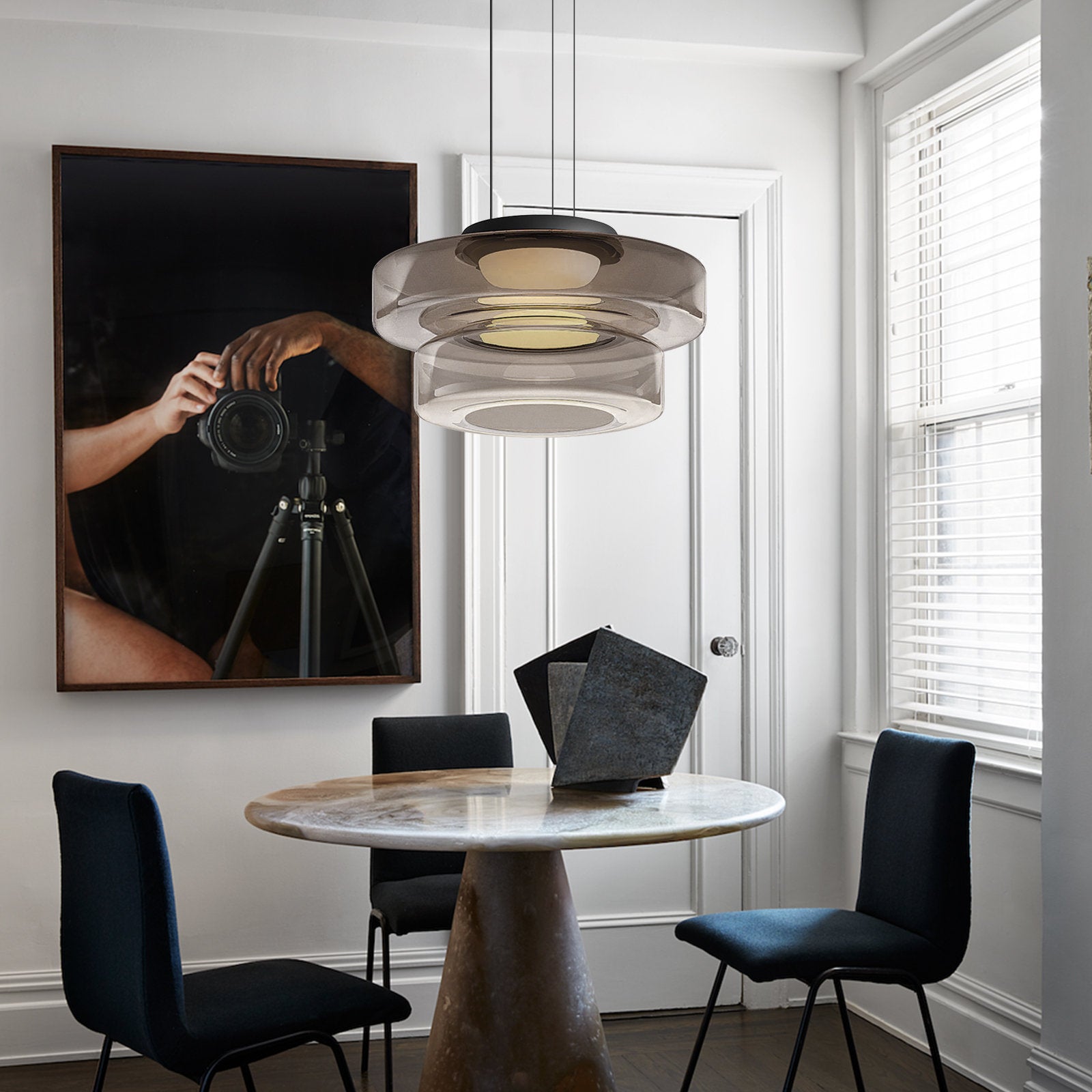 Jojo Glass Pendant Light Multi-tiered Structure - Lamp Copper