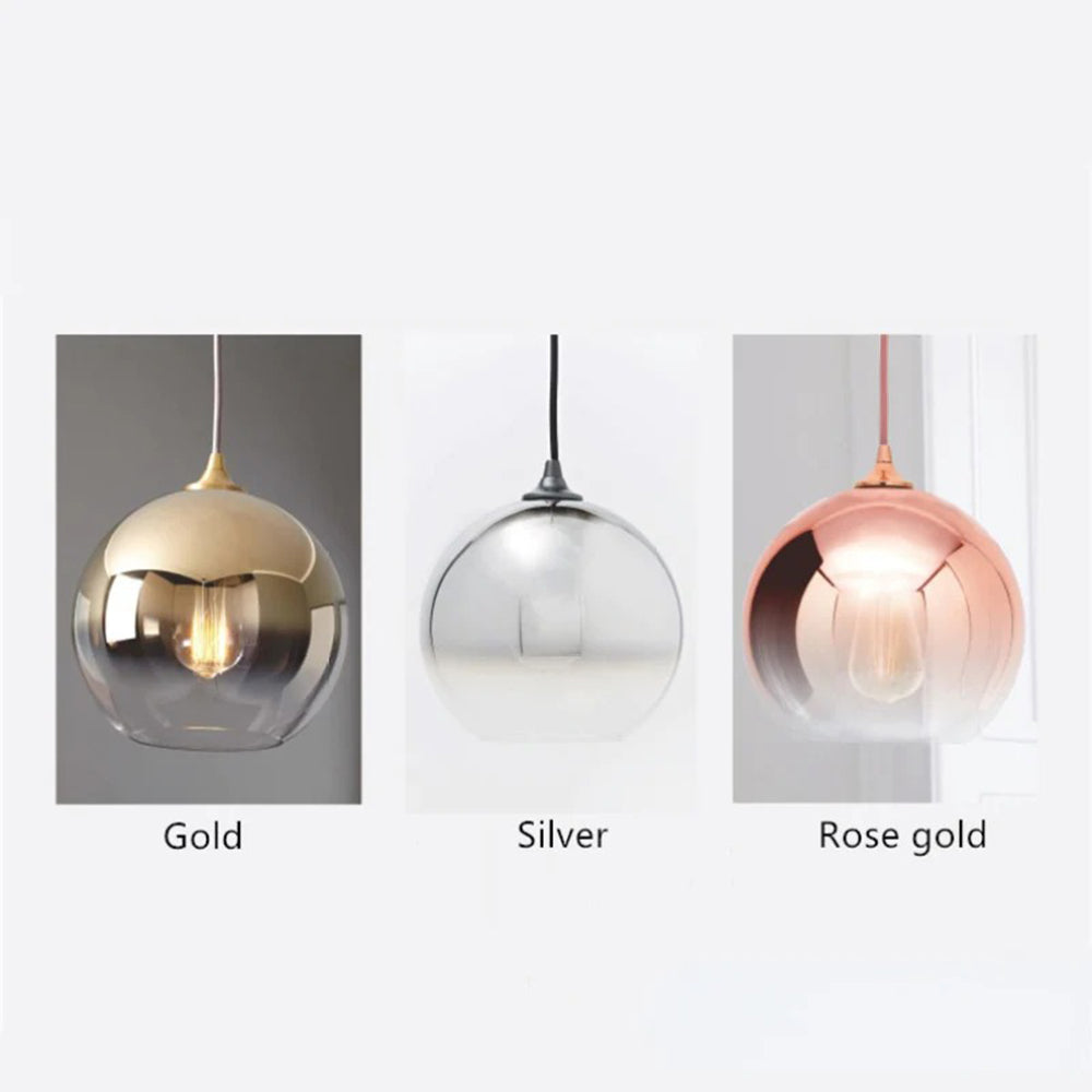 Brina Frosted Balloon Pendant Light Gradient - Lamp Copper