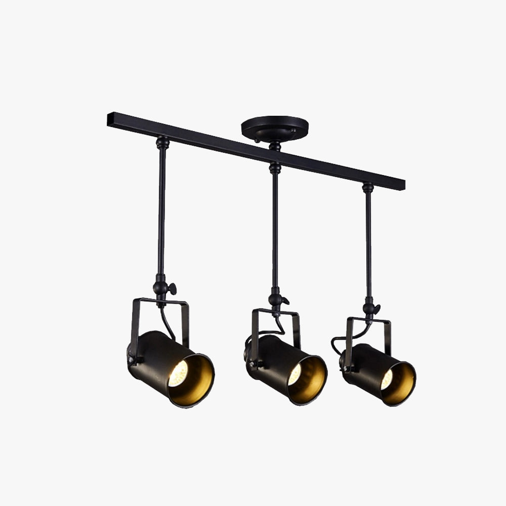 Silva Vintage Adjustable Semi-Flush Mount Ceiling Light, Black - Lamp Copper