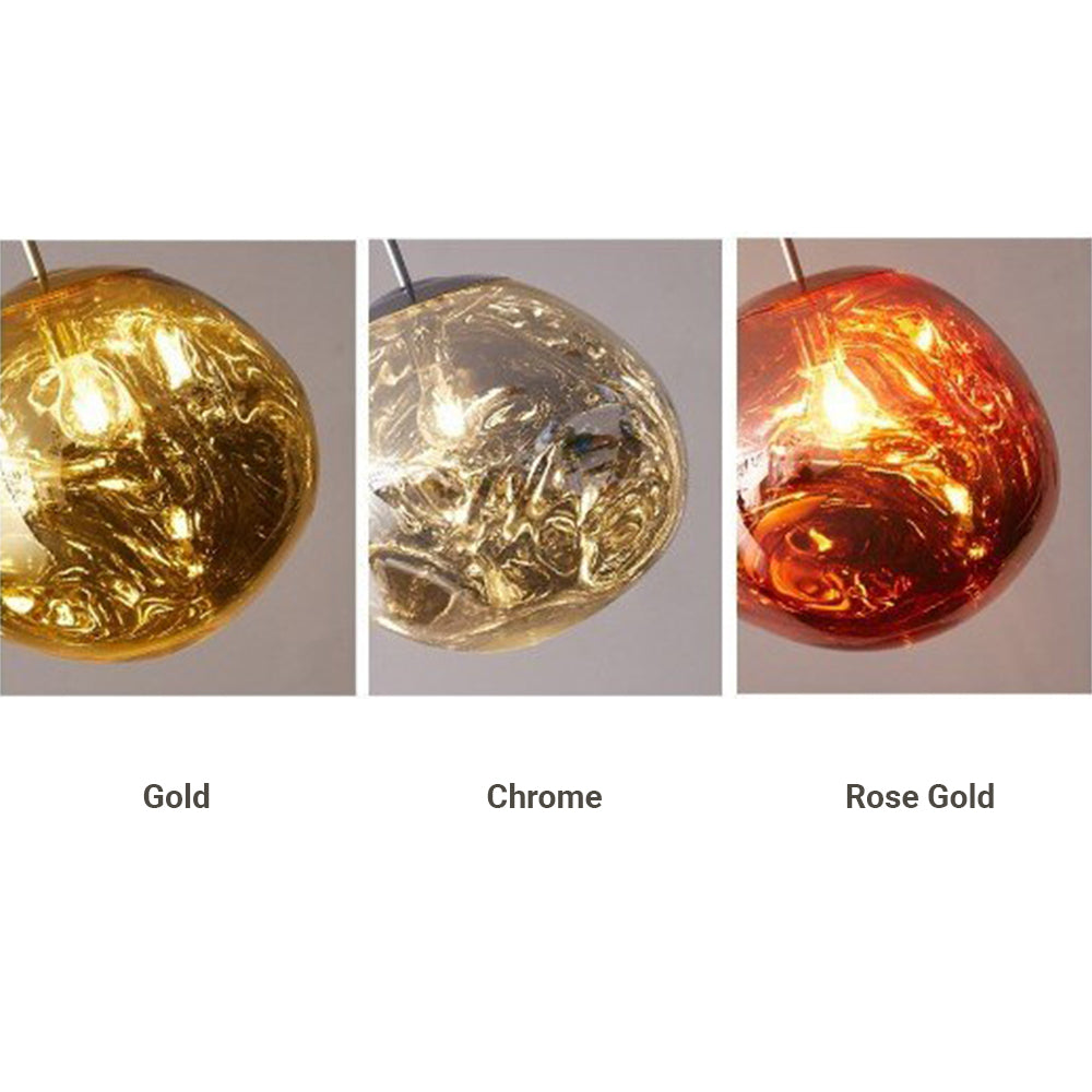 Arisha Modern Globe Lava 3 Pendant Light Fixture - Lamp Copper