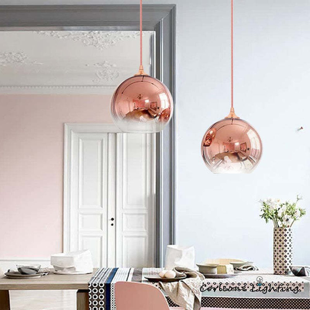 Brina Frosted Balloon Pendant Light Gradient - Lamp Copper