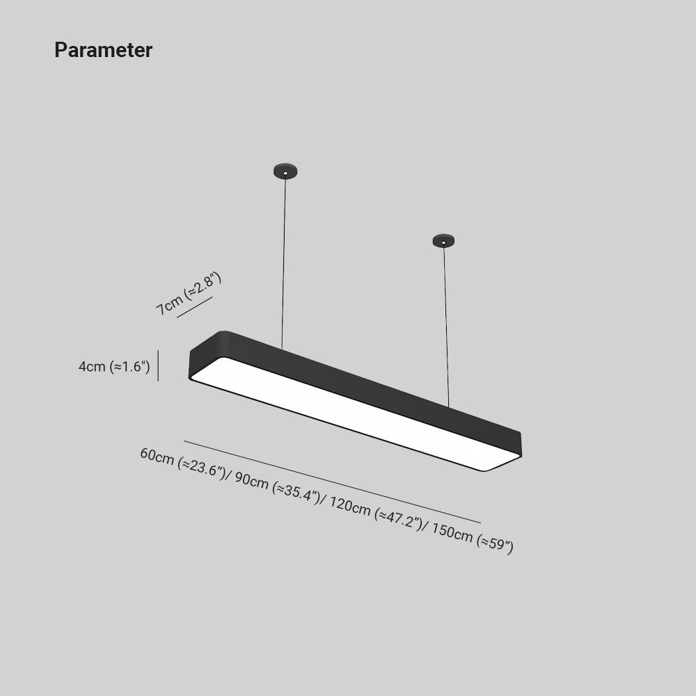 Noar Minimalist Rectangular LED Black Pendant Light, Acrylic - Lamp Copper