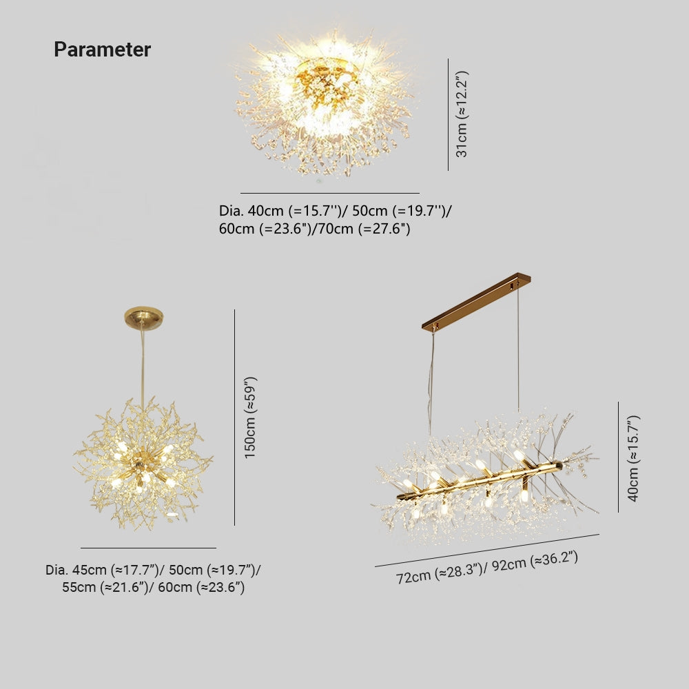 Kalia Vintage Pendant Light Dandelion firework - Lamp Copper