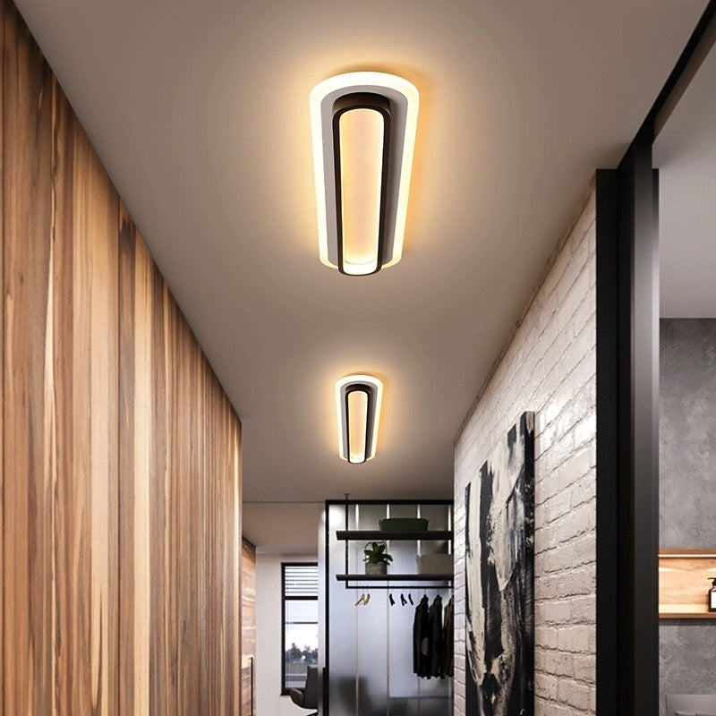 Arisha Modern Linear Metal/Acrylic Ceiling Light - Lamp Copper