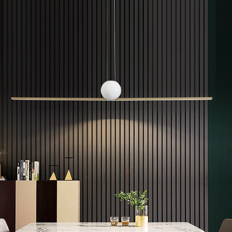 Arisha Minimalist Linear Bubble Pendant Light Marble - Lamp Copper