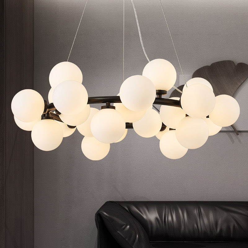 Valentina Bass Glass Bubble Golden Chandelier - Lamp Copper