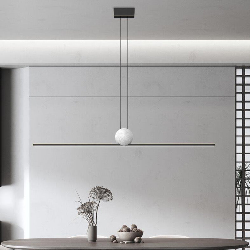 Arisha Minimalist Linear Bubble Pendant Light Marble - Lamp Copper