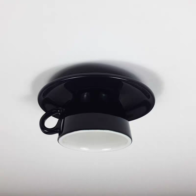 Aria Modern Coffee Cups Ceramic Flush Ceiling Lighting - Lamp Copper
