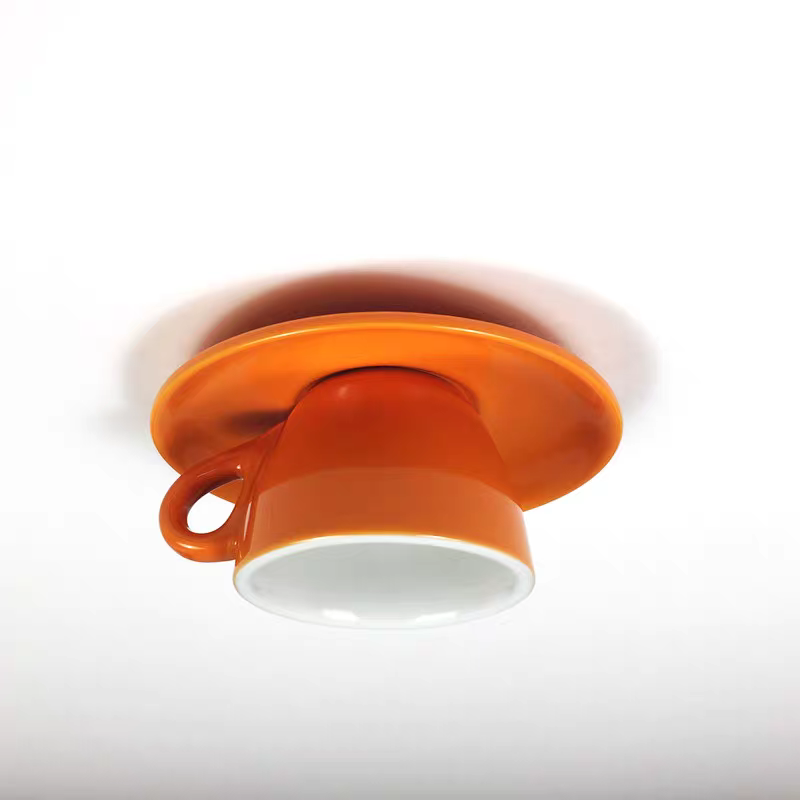 Aria Modern Coffee Cups Ceramic Flush Ceiling Lighting - Lamp Copper
