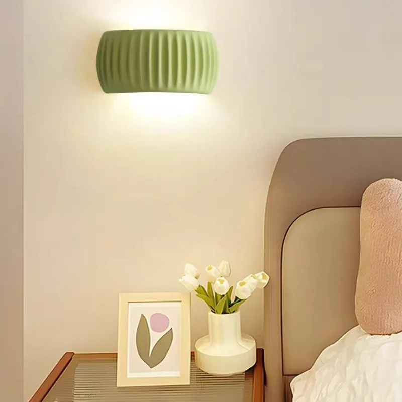 Aria Modern LED Indoor Wall Lamp Orange/Green Resin Bedroom - Lamp Copper
