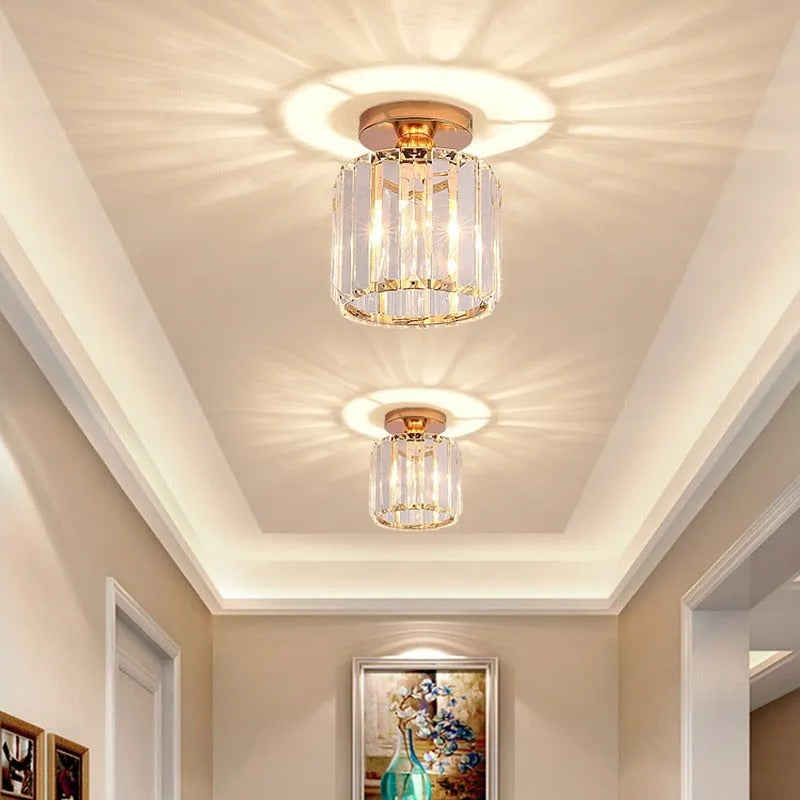 Stonel Modern Metal/Crystal Ceiling Light, 3 Colors - Lamp Copper