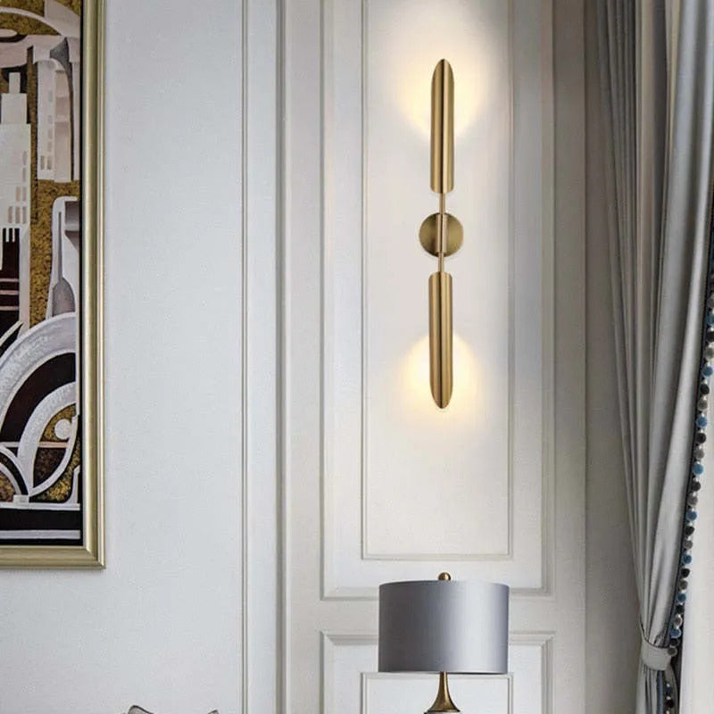 Phira Luxury Double-head Golden Scabbard Wall Lamp - Lamp Copper