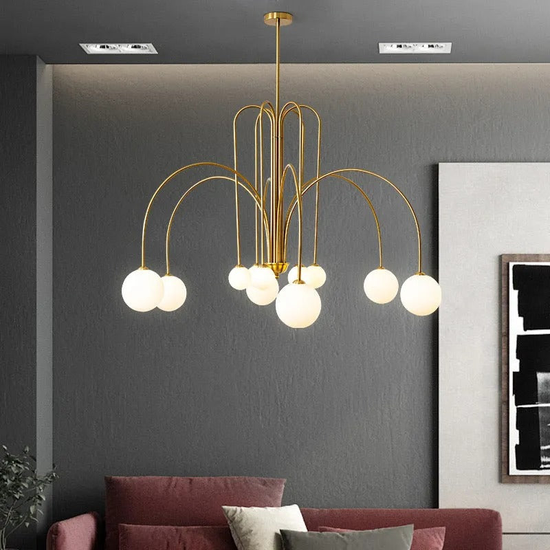 Monica Pendant Light Double Layer Glass Bubble - Lamp Copper