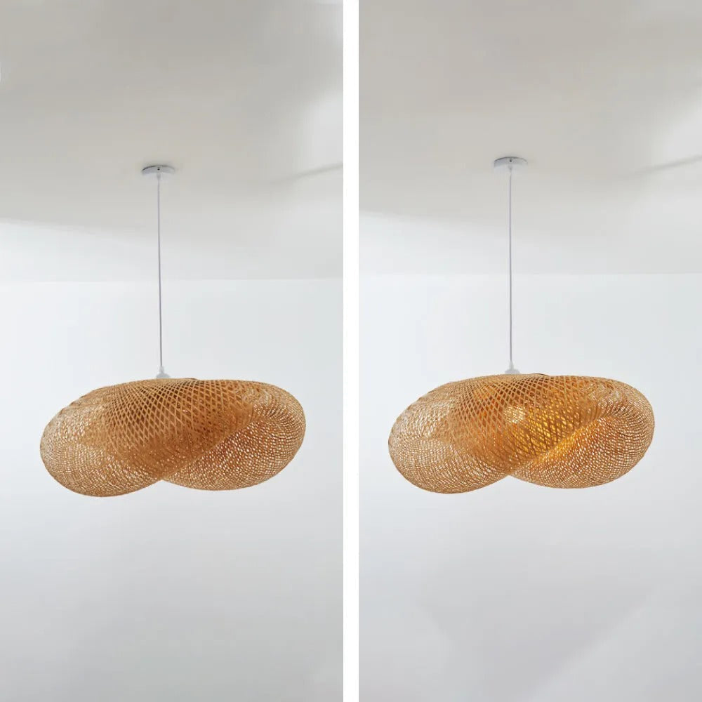 Rinwa Natural Pendant Light for Dining Room/Kitchen Island, Bamboo - Lamp Copper