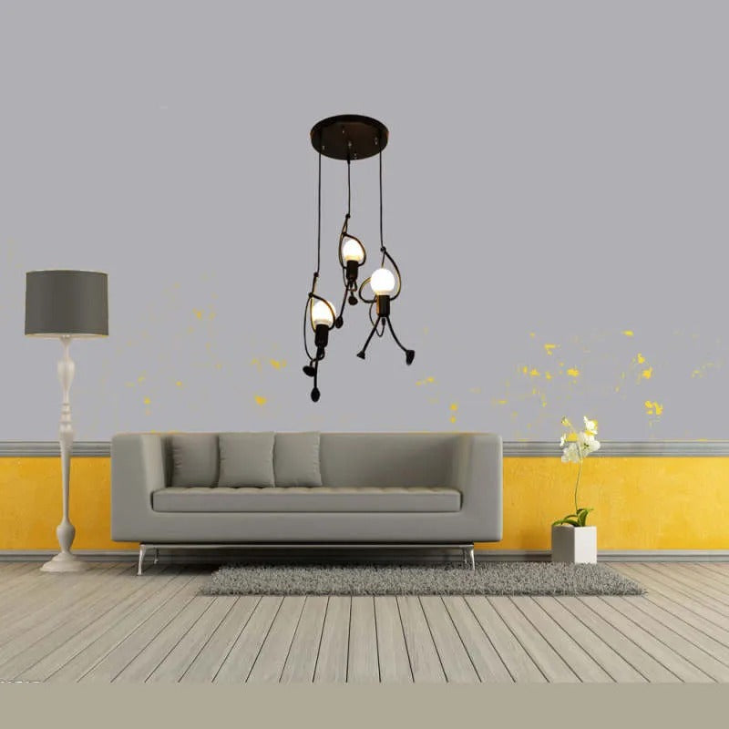 Miro Retro Modern Iron Man Pendant Light, Black - Lamp Copper