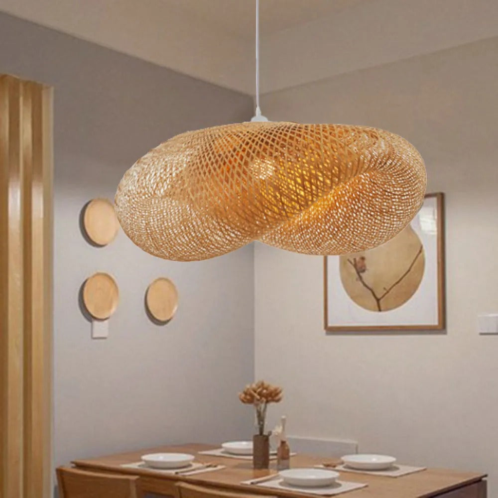 Rinwa Natural Pendant Light for Dining Room/Kitchen Island, Bamboo - Lamp Copper