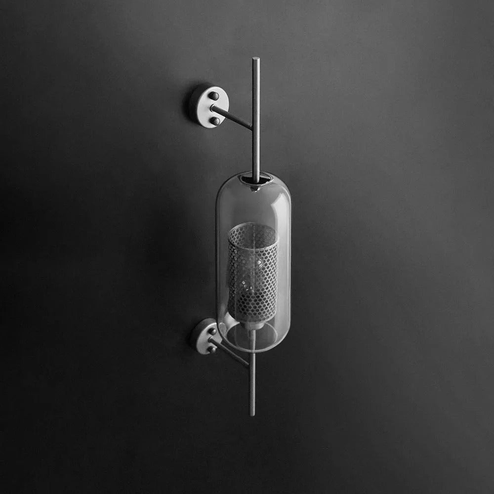 Kiri Industrial Classy Global Clear Glass Wall Lamp - Lamp Copper