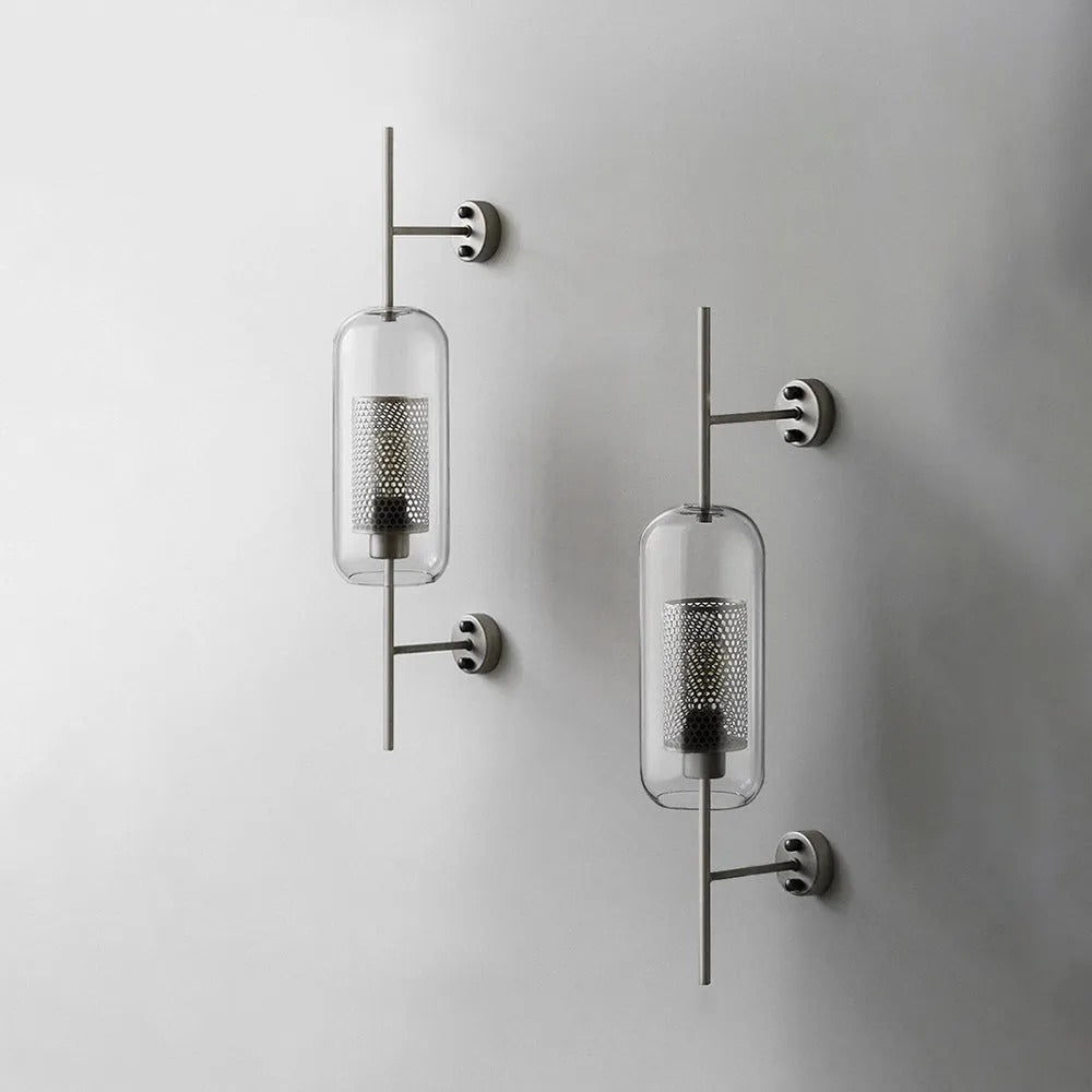 Kiri Industrial Classy Global Clear Glass Wall Lamp - Lamp Copper