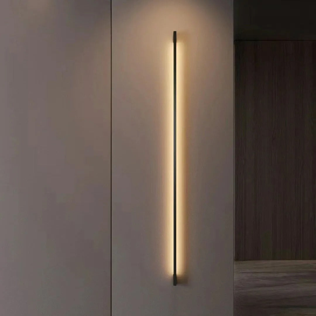 Liora Modern Slim Linear Black LED Wall Lamp - Lamp Copper