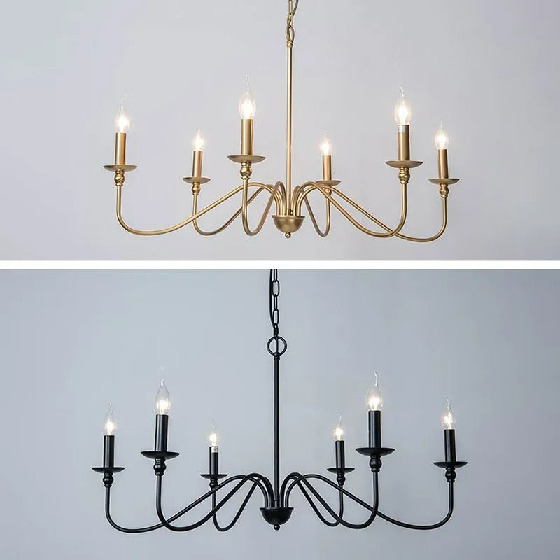 Orix Retro Vintage Candle Metal Chandelier - Lamp Copper
